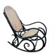 Rocking chair noir en cannage