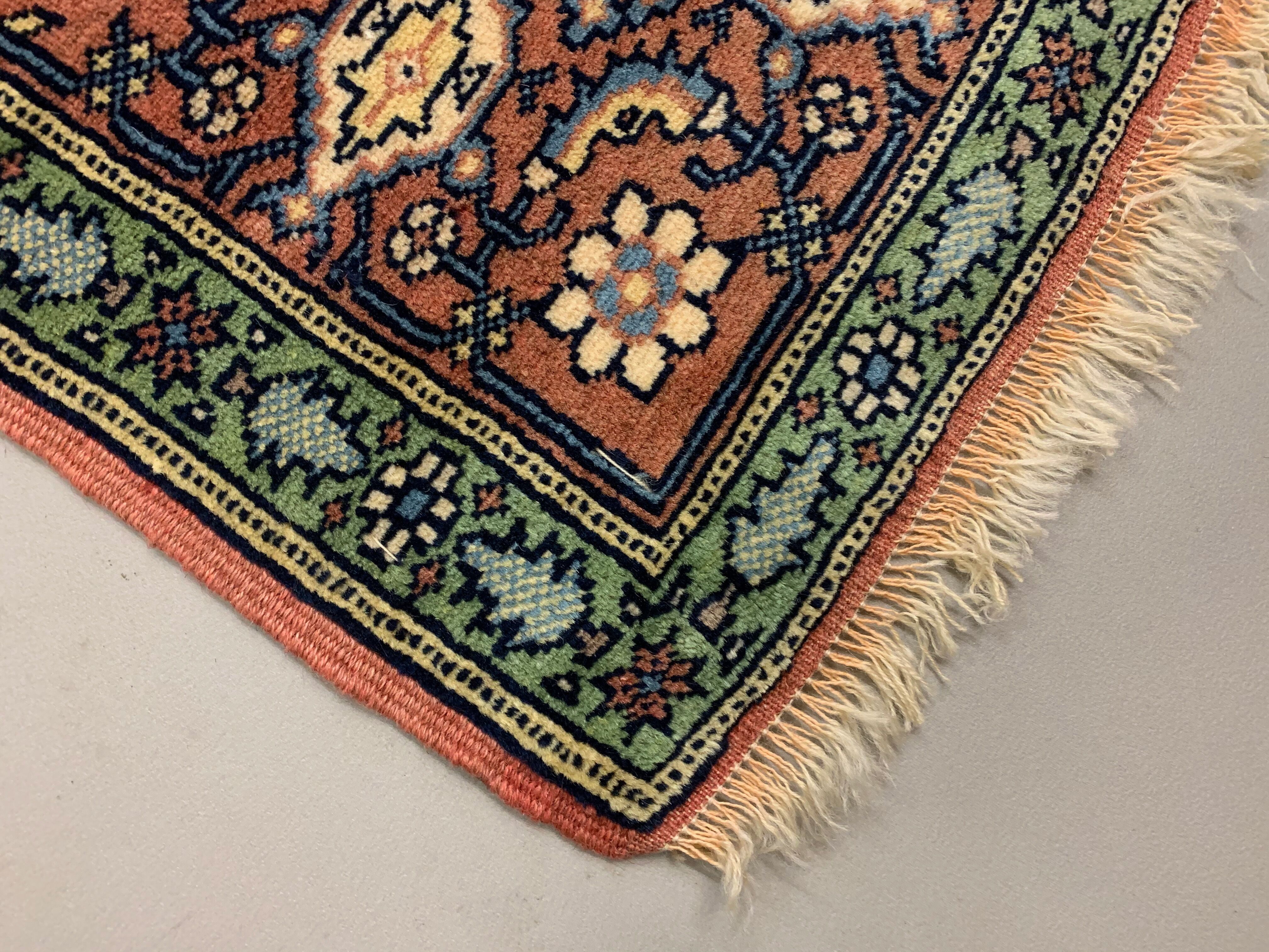 Vintage afghan ersari part silk rug 205x140 cm