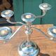 Silver-plated patinated metal chandelier with 5 adjustable branches –