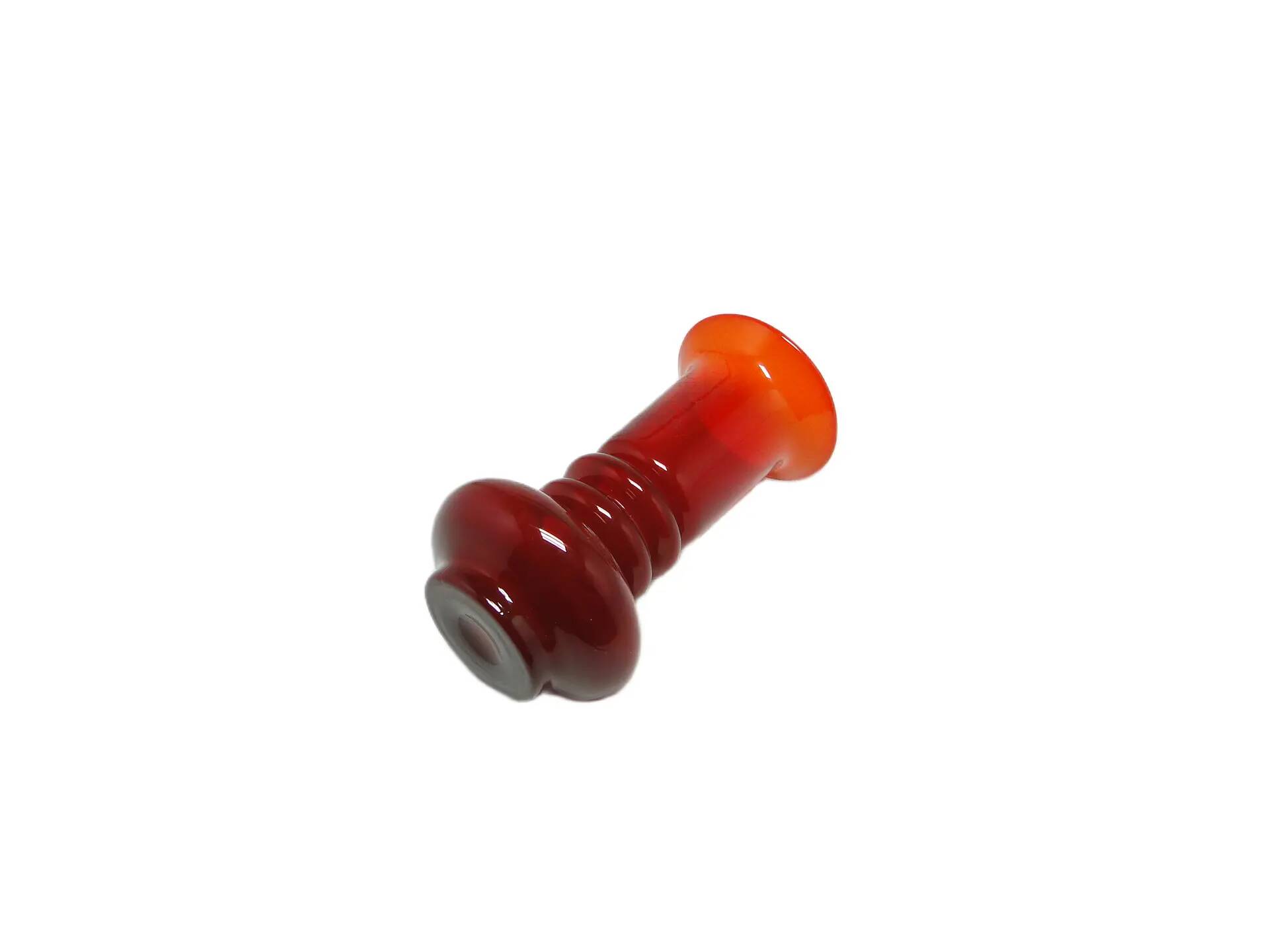 Mid-century modern vase, red glass, by L. Fiedorowicz, Poland, 1970s