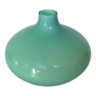 Mint green glass paste ball vase