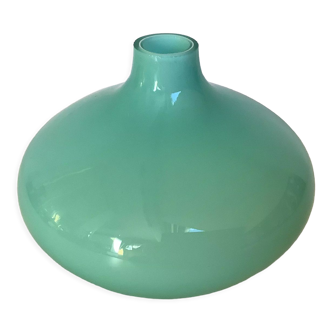 Vase boule pâte de verre mint vert