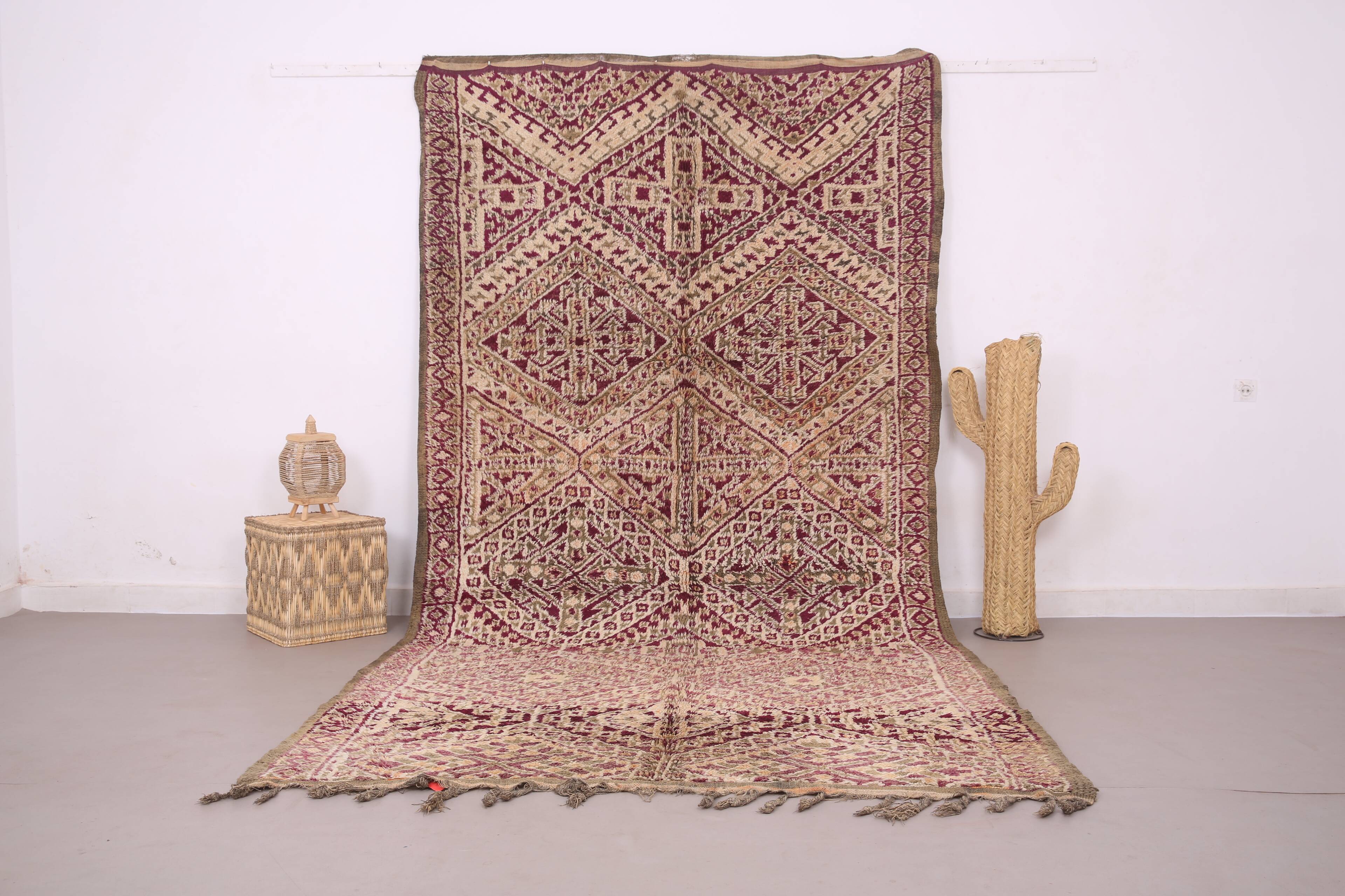 Purple Vintage Beni Mguild Rug 186 x 353 cm - Handmade Berber Wool Rug