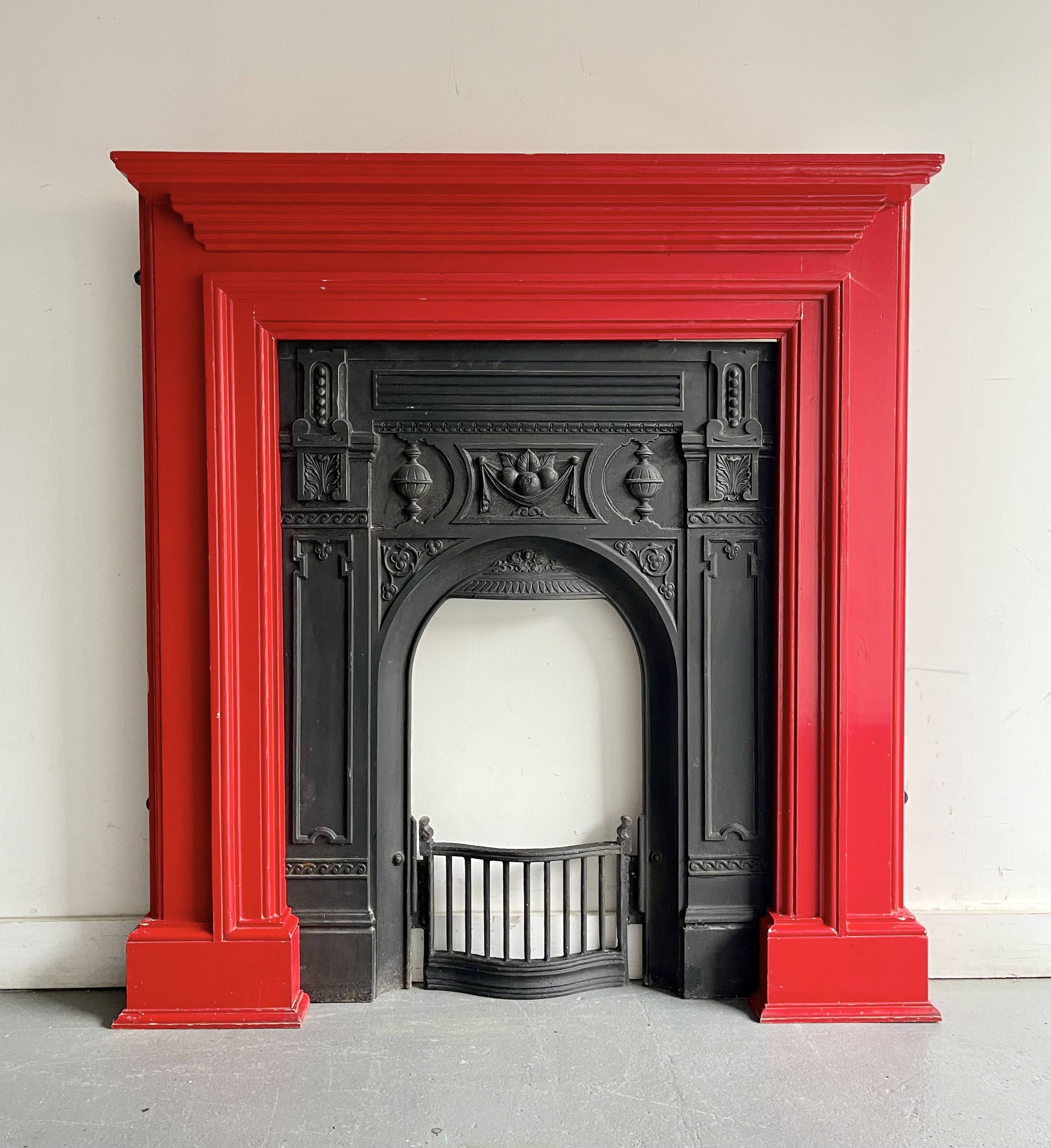 Cast Iron Fireplace with Wooden Surround