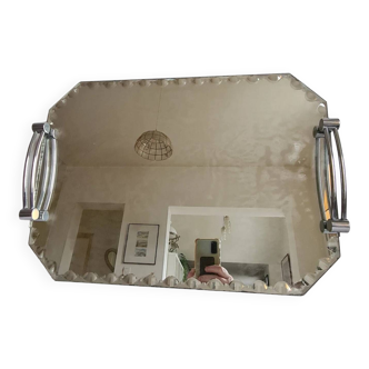 Art Deco beveled mirror tray