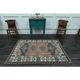 1970s Vintage Turkish Oushak Handmade Wool Cotton Orange  Area Rug 136x192