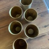 6 vintage Digoin sandstone mugs