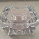 Large ashtray in solid crystal modernist design monogram "sa" art