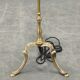 Hollywood regency brass floor lamp with romo shade, italy 1950s