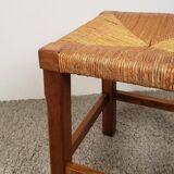 Wooden and straw stool