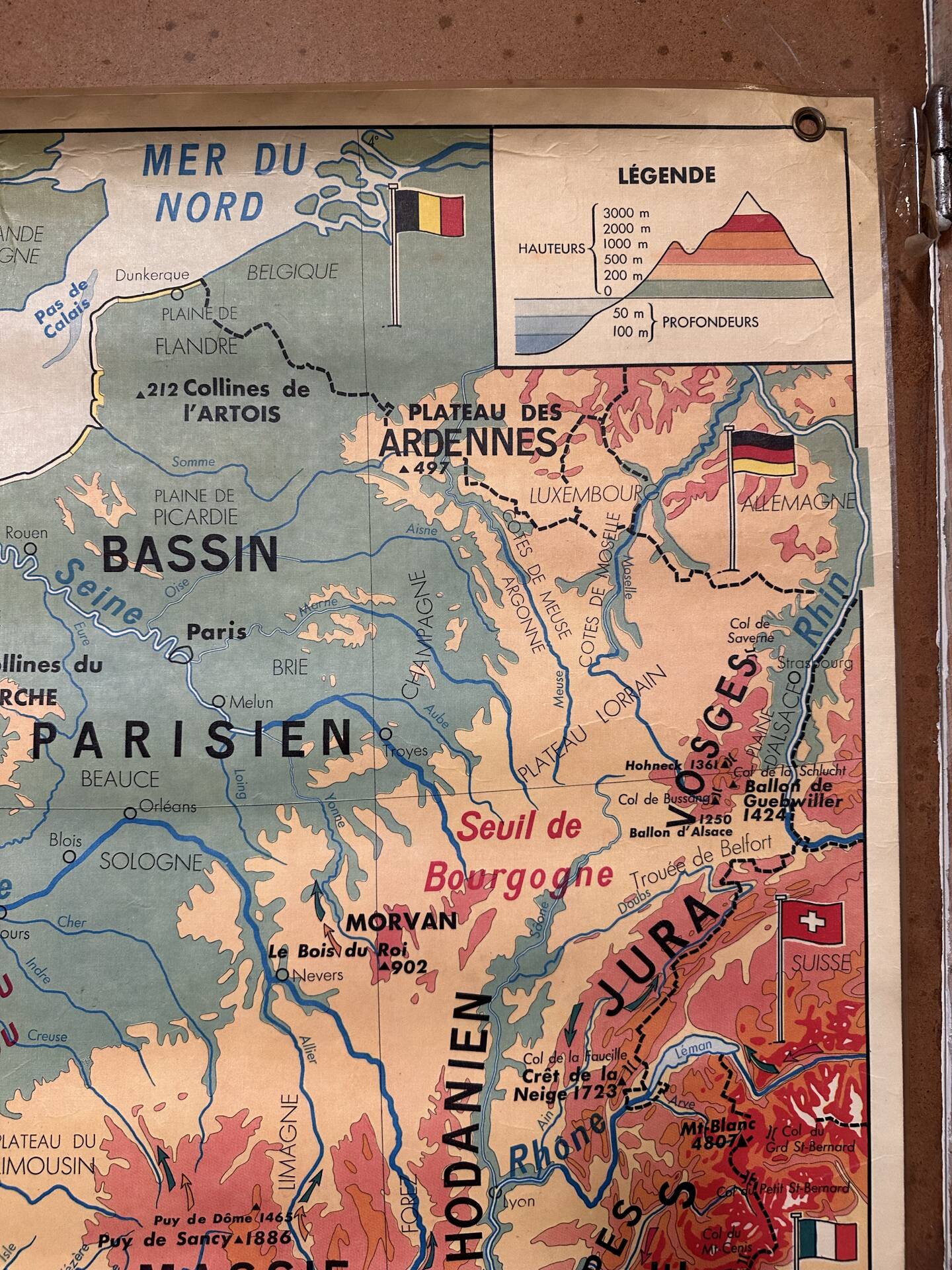 Grande carte d’école vintage