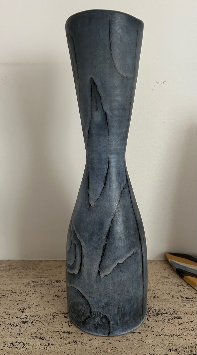 Blue ceramic vase