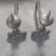 Paire de chenets en bronze et acier XIX Hollande