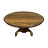 Table pedestal table Napoleon III era in walnut and blackened wood around 1850