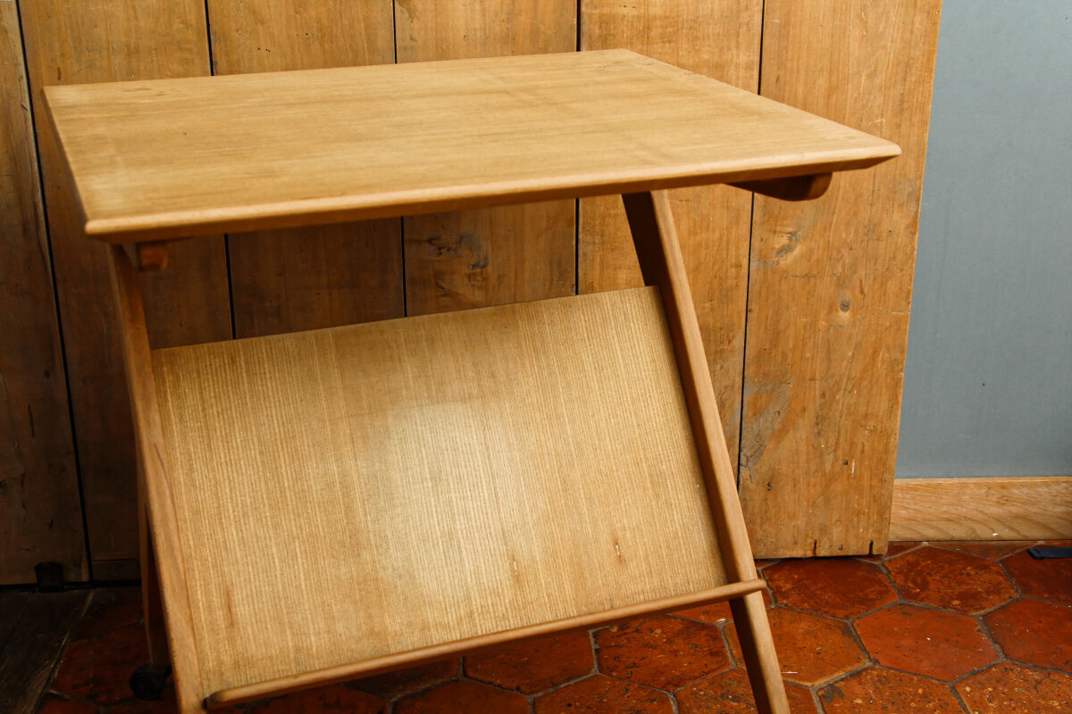 Old Scandinavian table in blond wood