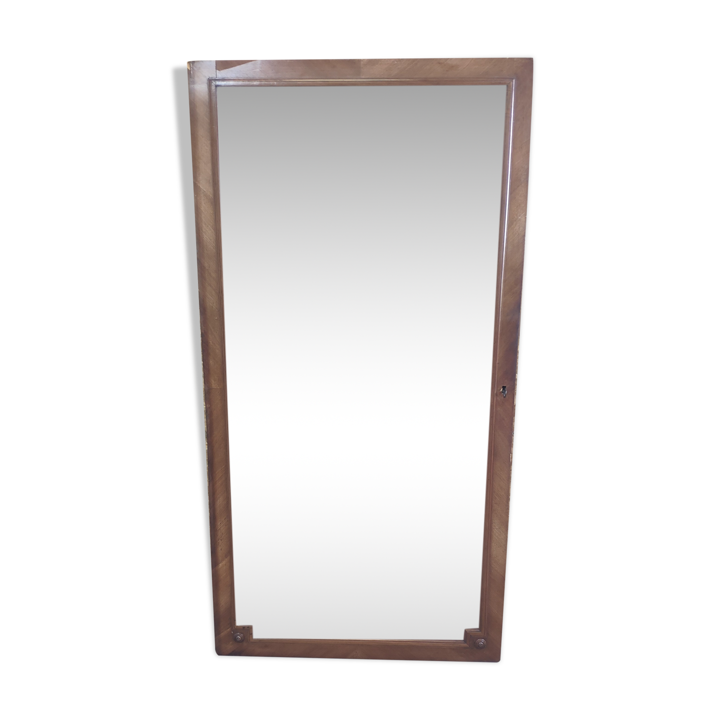 Miroir biseauté d'armoire ancienne - 162x83cm