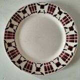 Set of 12 ironstone plates – Deep blue & red