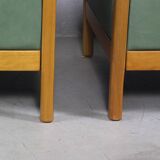 Fauteuils en cuir vert vintage des années 1970