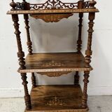Napoleon III display stand in marquetry mahogany, 19th century.