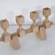 Vintage Scandinavian wooden candlestick 1970