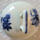 Blue and white ceramic coffee service with vintage flowers.