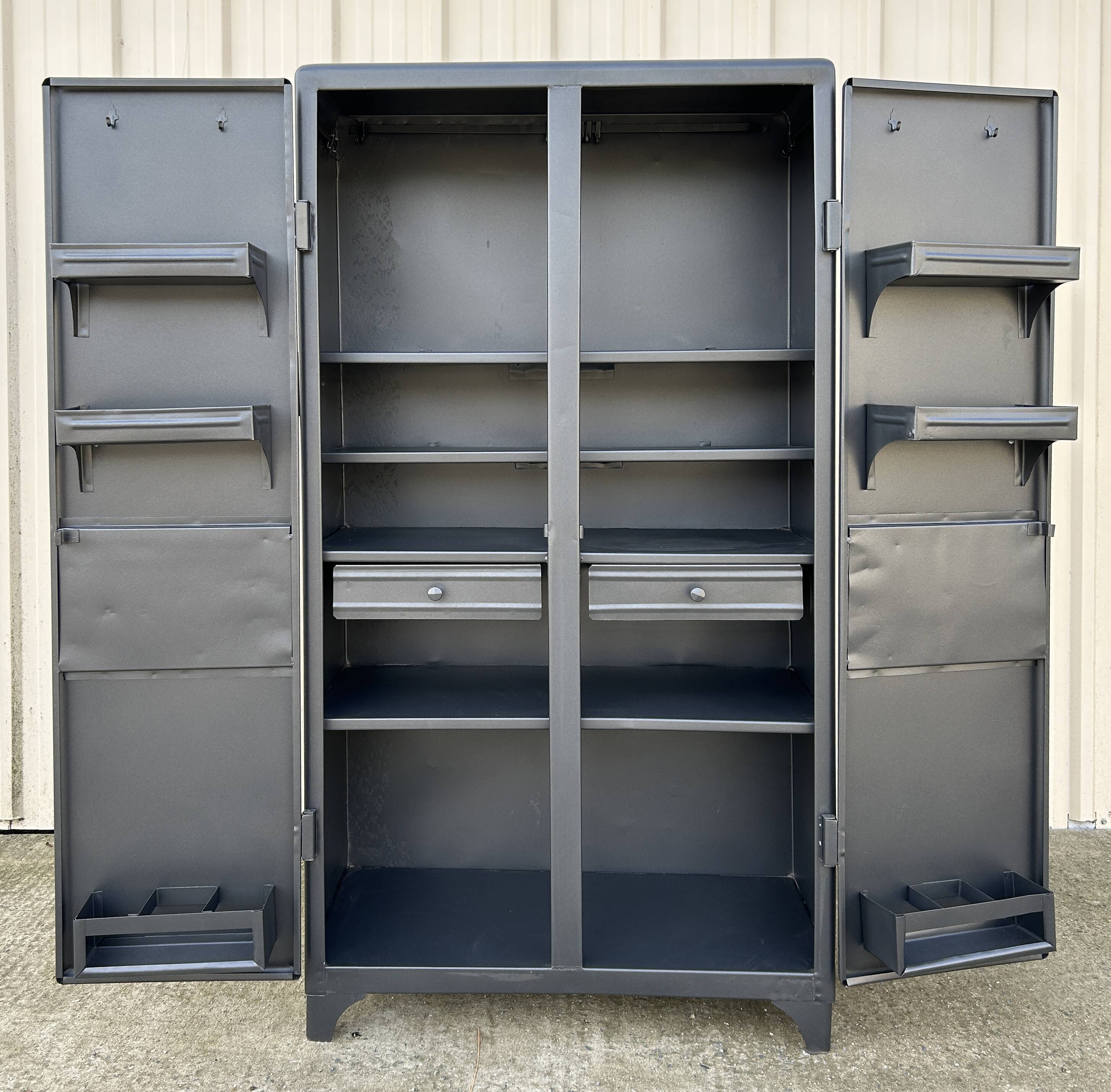 Metal kitchen cabinet, ball handles, 1950s