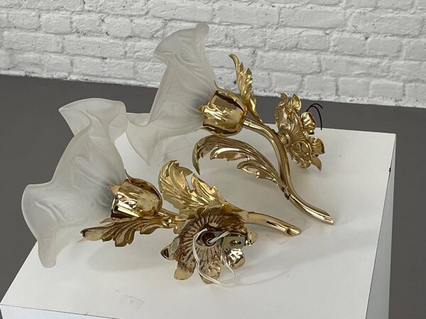 Paire d’applique dorée vintage