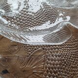 4 transparent glass fish plates