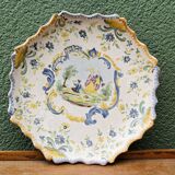 Pair of octagonal Rouen plates, signed AP