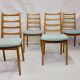 Set of 4 year old Scandinavian chairs restored fabric Edition Lelievre .