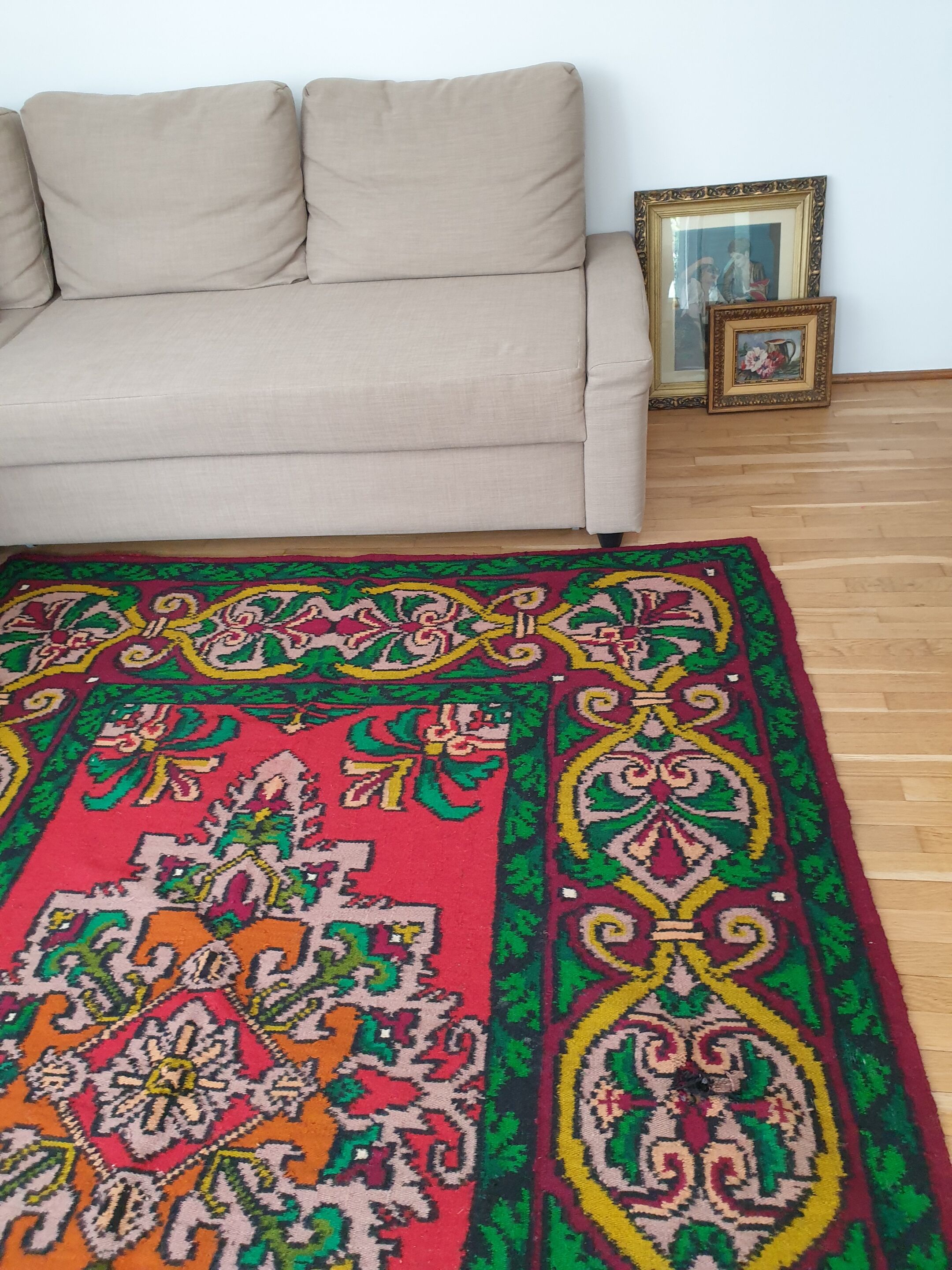 Tapis en laine roumain fait à la main, 247X177 cm