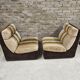 Paire de chauffeuses velours 1970