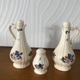 Housewife oil vinegar and salt porcelain Sarreguemines