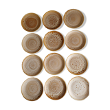 Set of 12 flat plates, Niderviller Fauve model