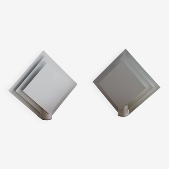 Pair of Lumiance bedside lamps or wall lights in lacquered sheet metal