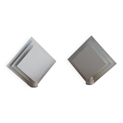 Paire lampes de chevet ou appliques Lumiance en tôle laquée