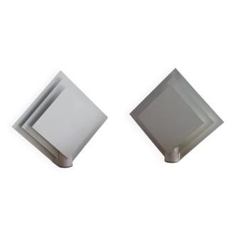 Pair of Lumiance bedside lamps or wall lights in lacquered sheet metal