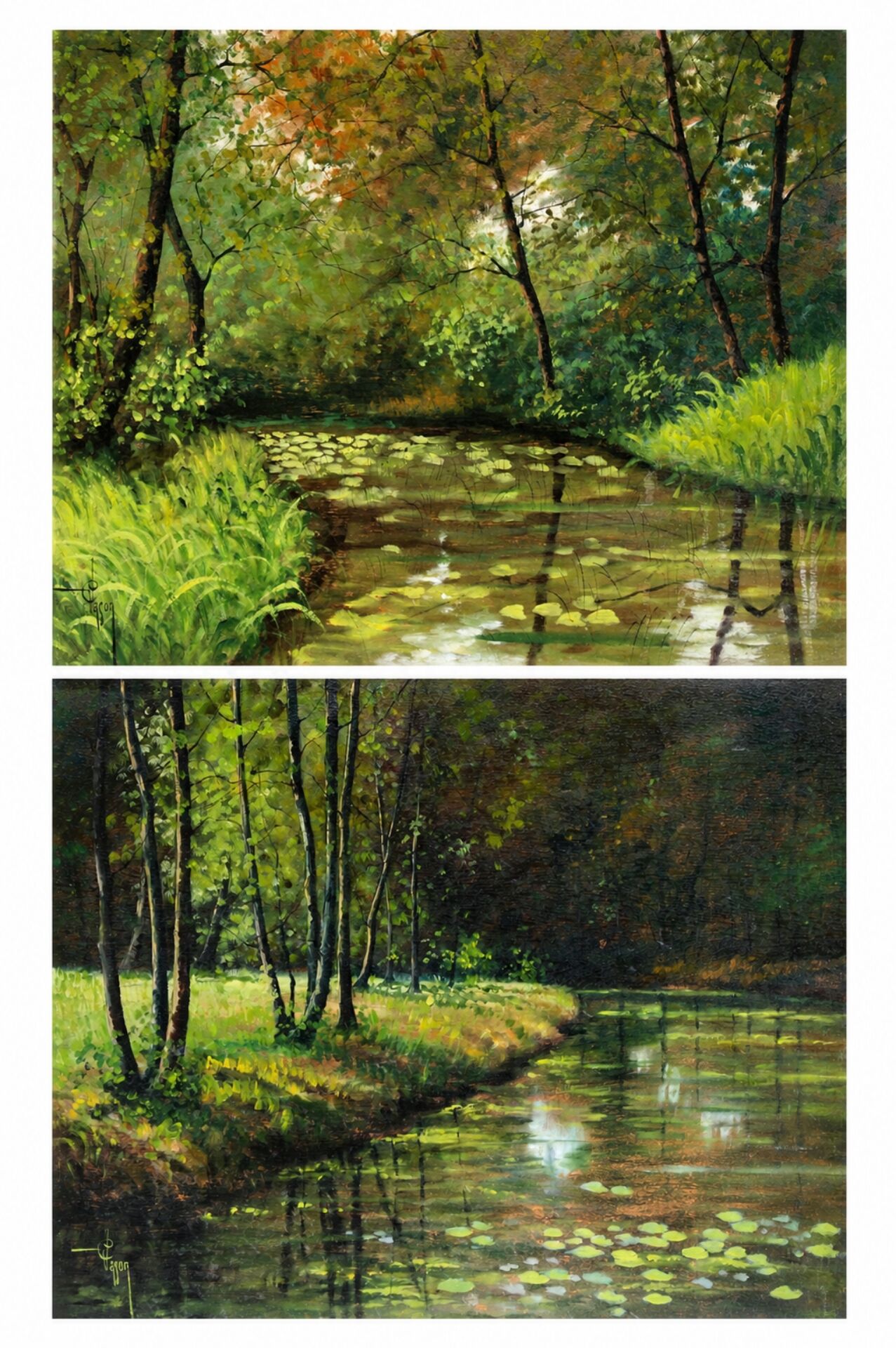 Paire de peintures Carlo Vason