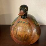 Ceramic duck sculpture signed jean marc bullot