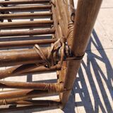 Ensemble salon de jardin une Banquette et un Fauteuil en bois Vintage