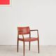 Armchair model 65 in oak and leather by Niels O. Møller, Denmark, 1960s.
