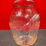 Old art deco vase sn pressed glass pink, 30