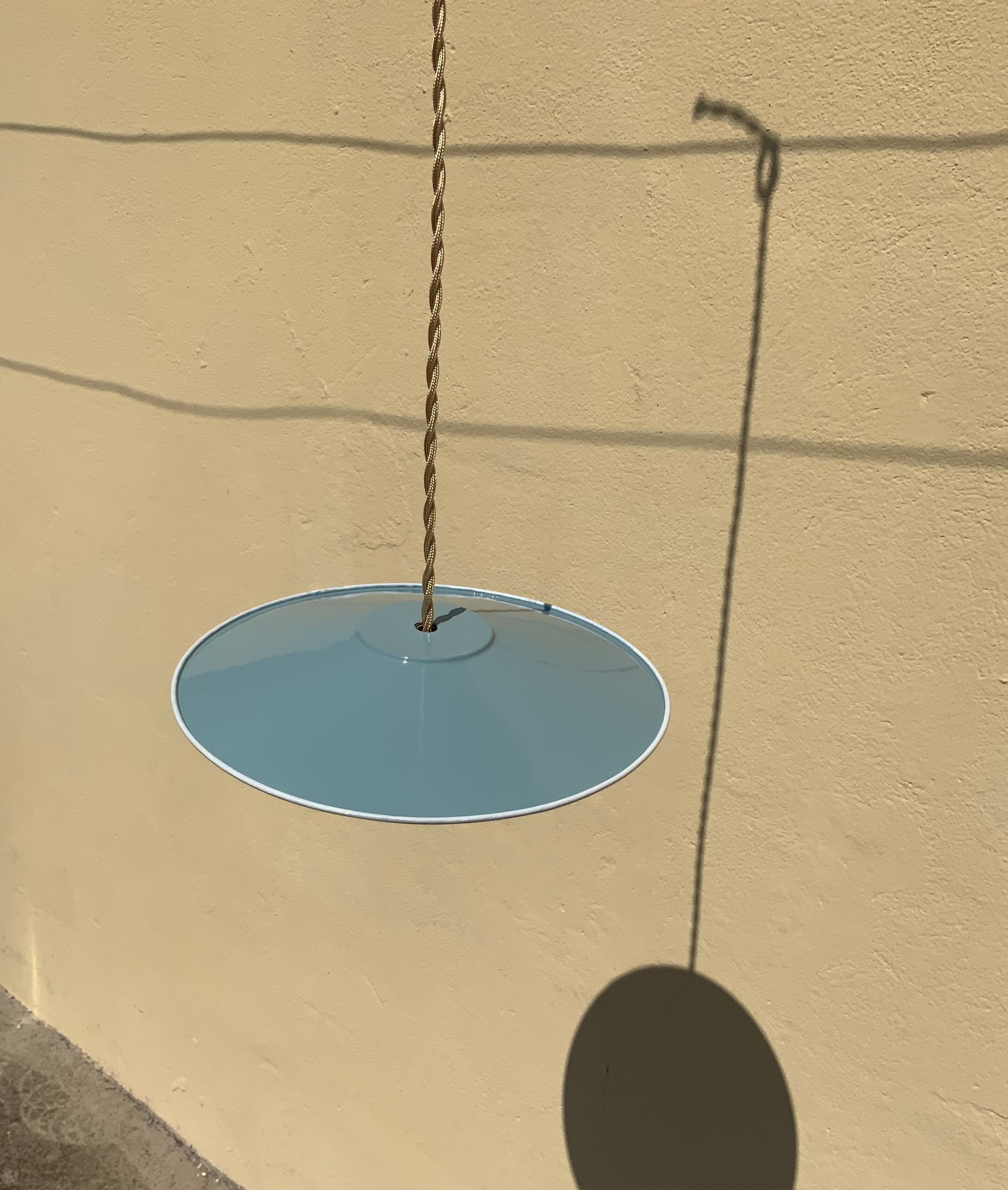 Suspension lampshade vintage blue and white