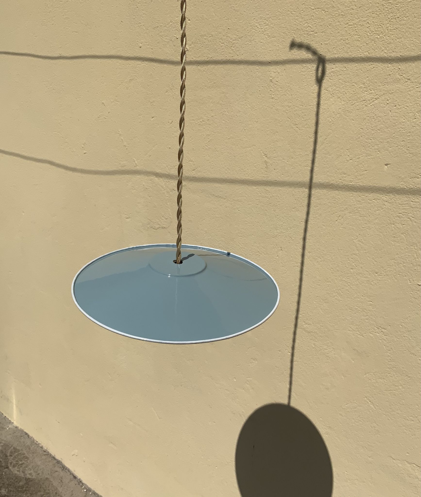 Suspension lampshade vintage blue and white