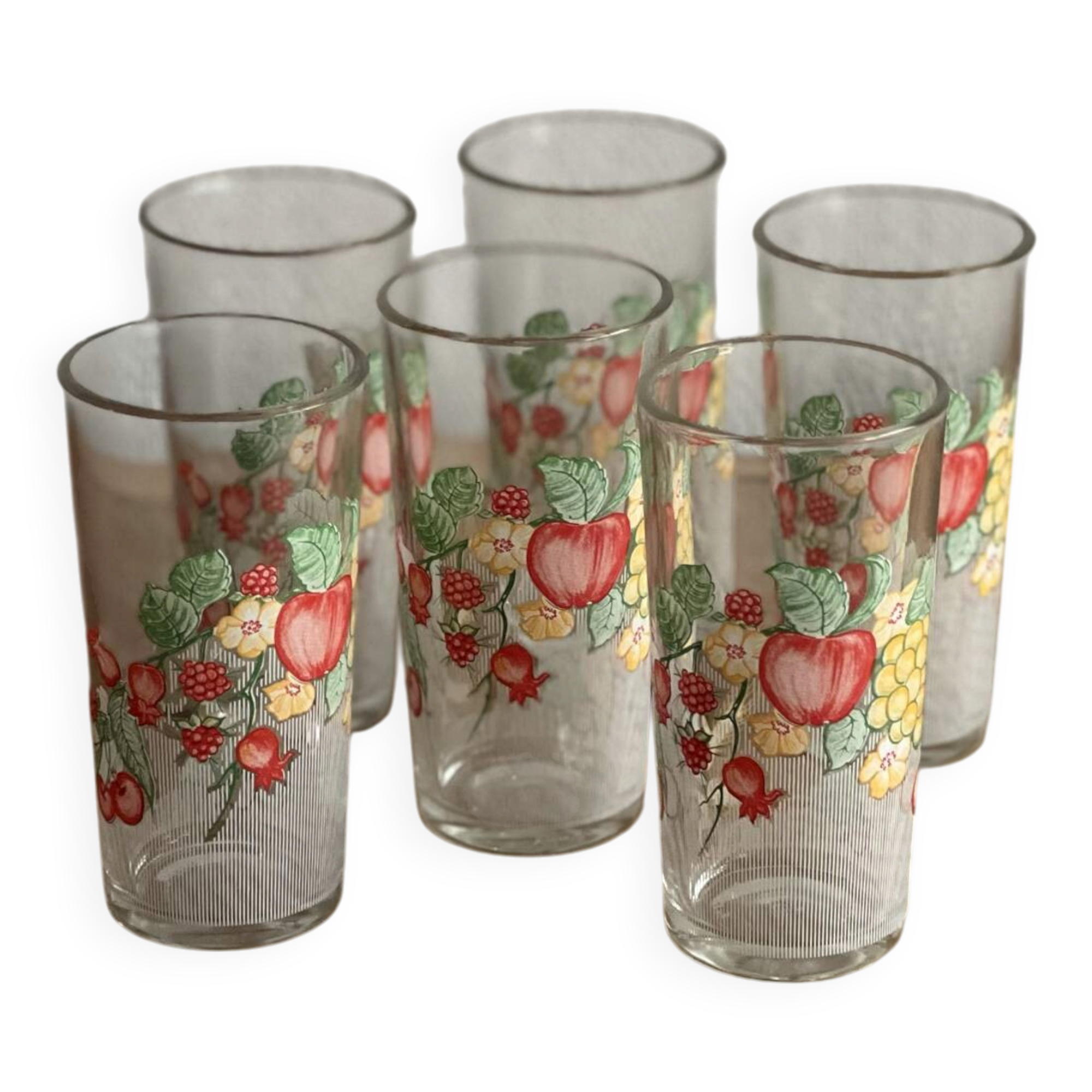 6 vintage orangeade glasses made in Italy