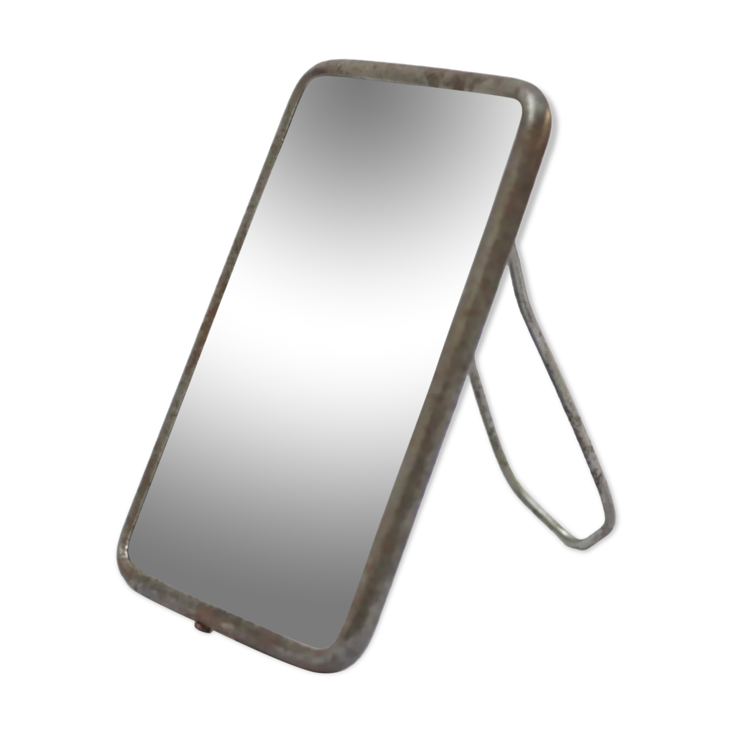 Vintage beveled barber mirror to pose or hang 15cm x 10cm