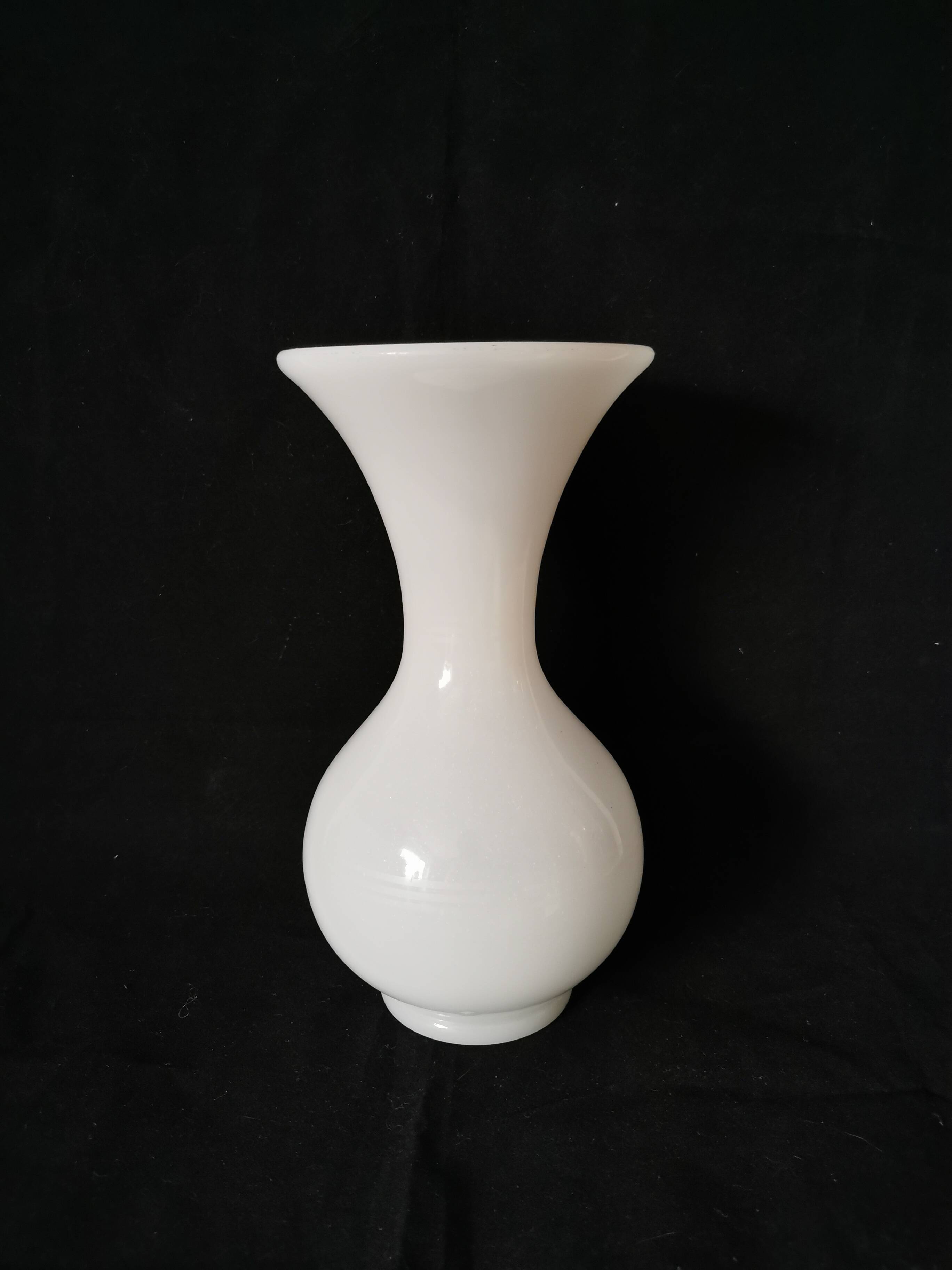 white opaline vase