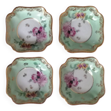 4 Limoges porcelain cups gilded with fine gold