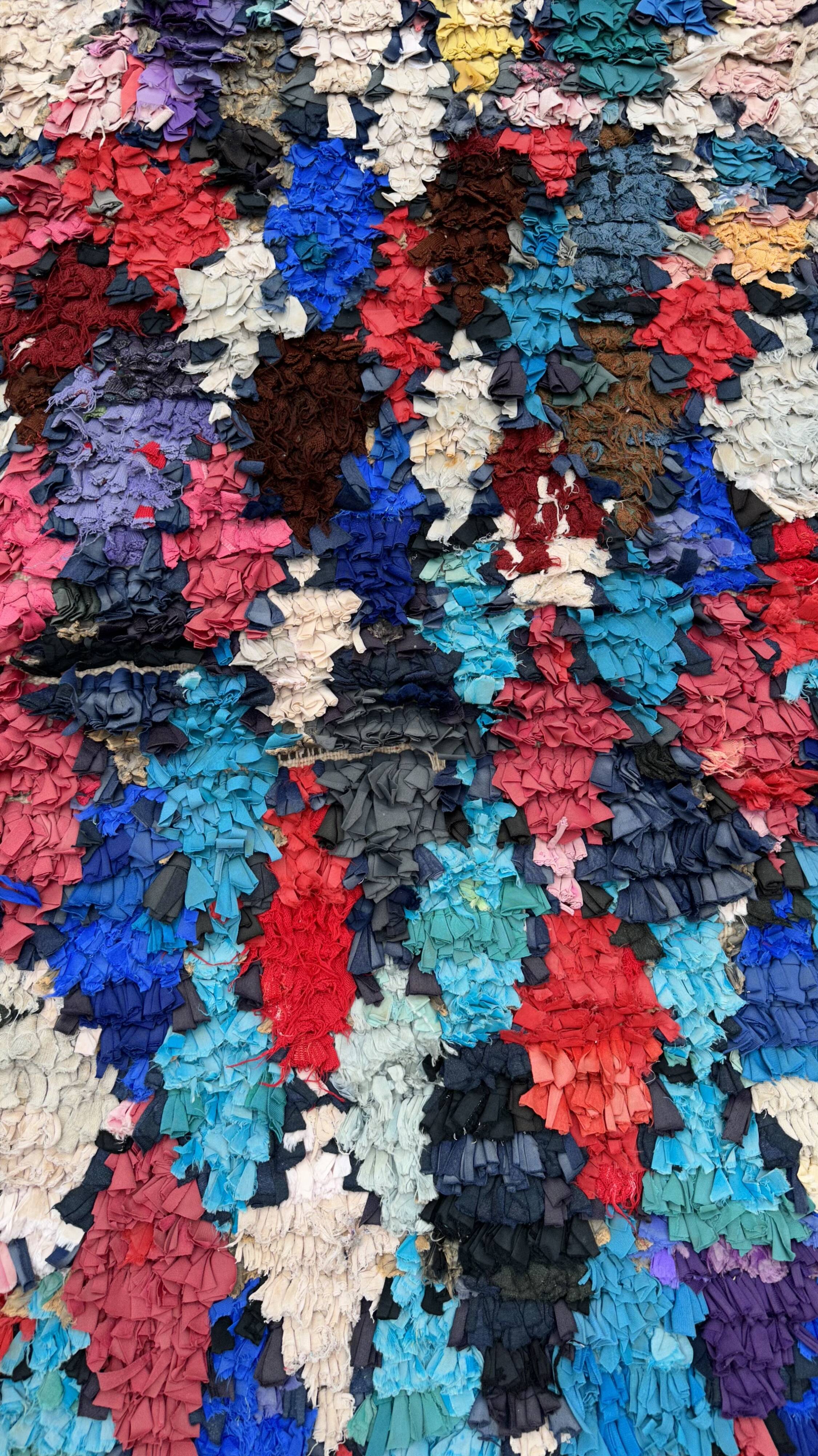 Tapis Marocain Boucherouite coloré - 87 x 215 cm
