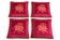 Set of 4 embroidered cushions with golden pink fuchsia elephant – 42x42 cm – front and back